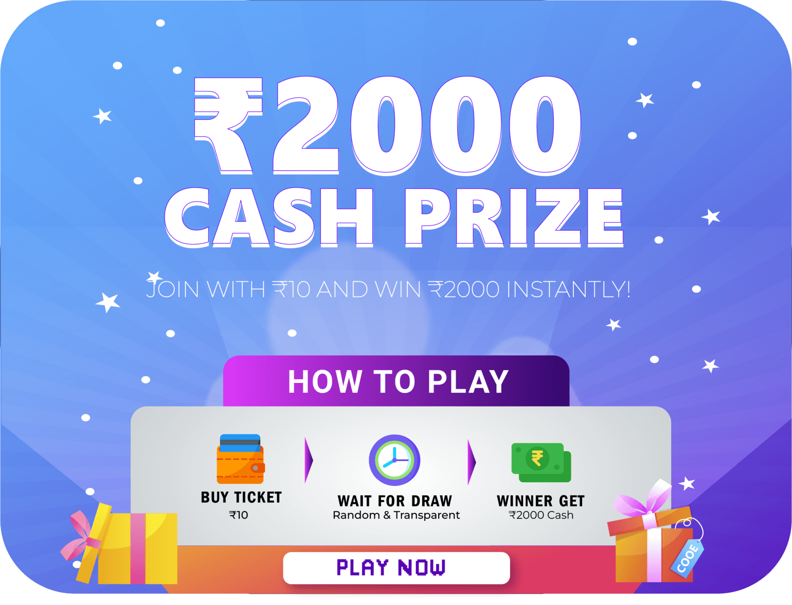 Lucky10 prize banner