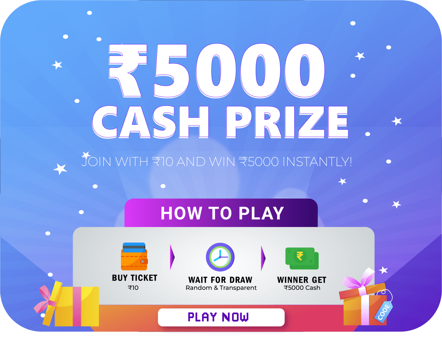 Lucky10 prize banner